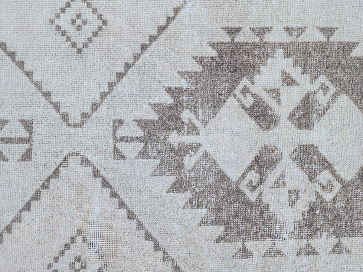 Neutral Runner Rug 2.7x12.7 ft, Oriental Living Room Decor, Hallway Boho Decor, Gift For Mom