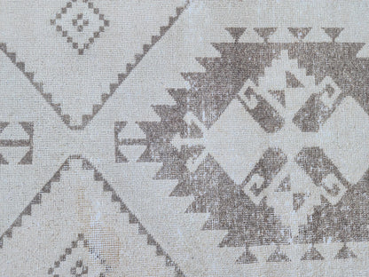 Neutral Runner Rug 2.7x12.7 ft, Oriental Living Room Decor, Hallway Boho Decor, Gift For Mom