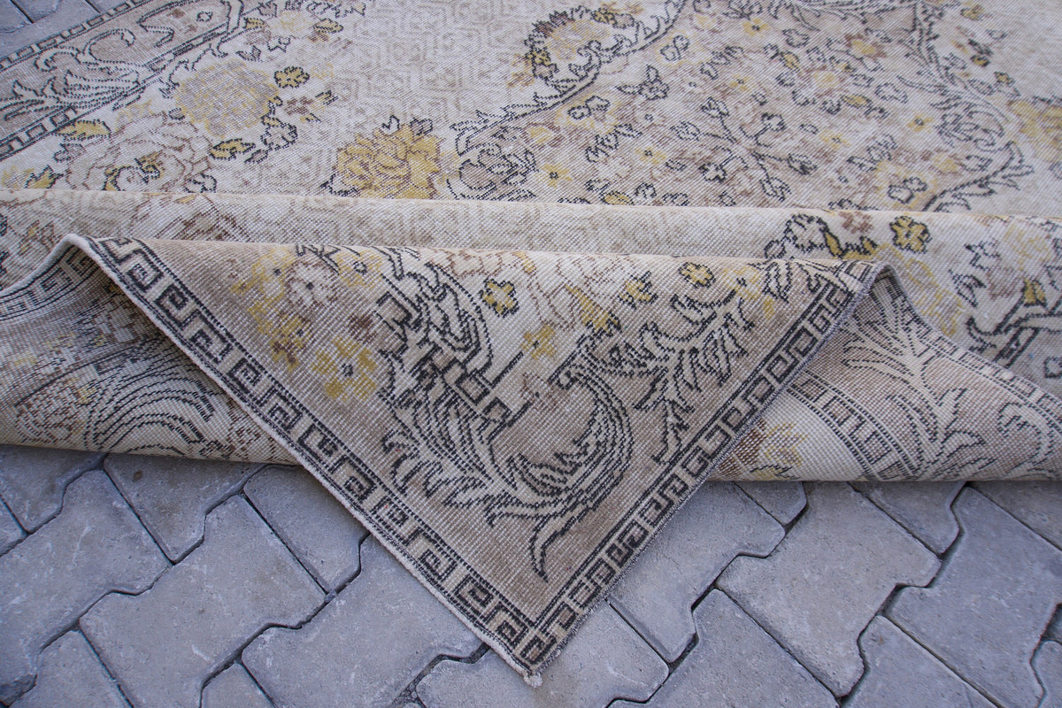 6x10 Turkish Area Rug, Boho Floral Design, Living Room Decor