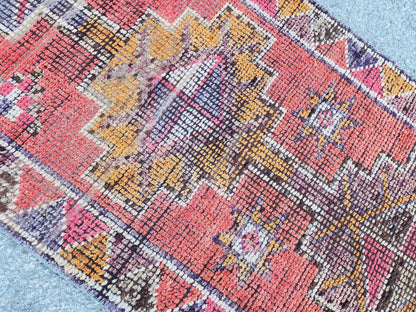 2x8 Mini Herki Runner, Home Rustic Decor, Kitchen Decor, Up Cycled Wool Rug