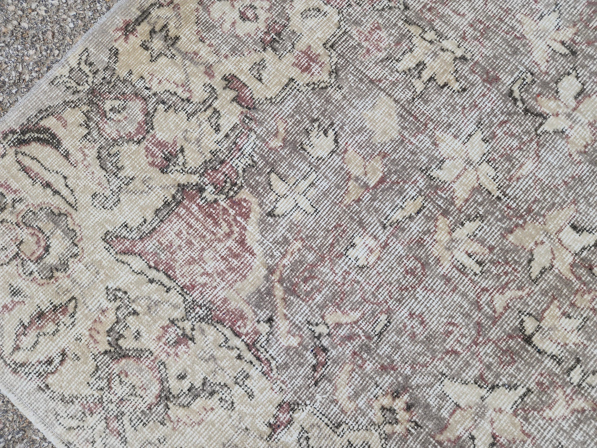 6x9 Turkish Oushak Wool Rug: Hand Knotted Beige Bohemian Decor