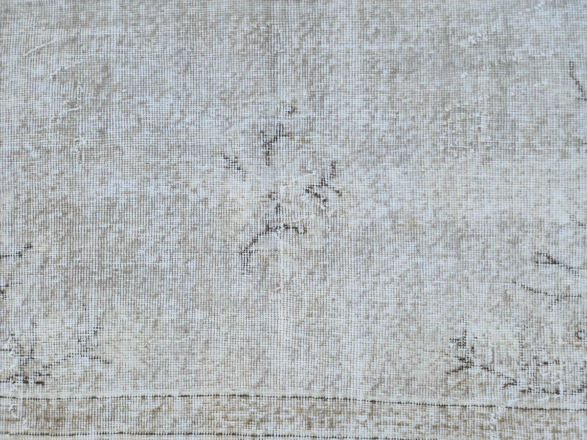 7x10 Neutral Turkish Rug: Hand Knotted, Rustic Decor, Beige and Gray