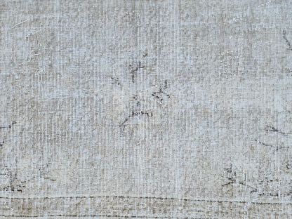 7x10 Neutral Turkish Rug: Hand Knotted, Rustic Decor, Beige and Gray