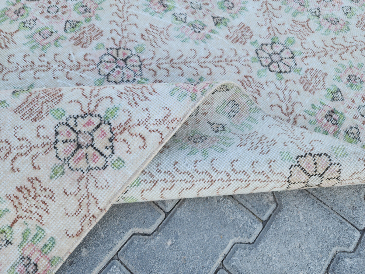3x6 Hand Made Rug, Kitchen Small Decor, Oriental Boho Carpet