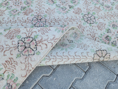 3x6 Hand Made Rug, Kitchen Small Decor, Oriental Boho Carpet