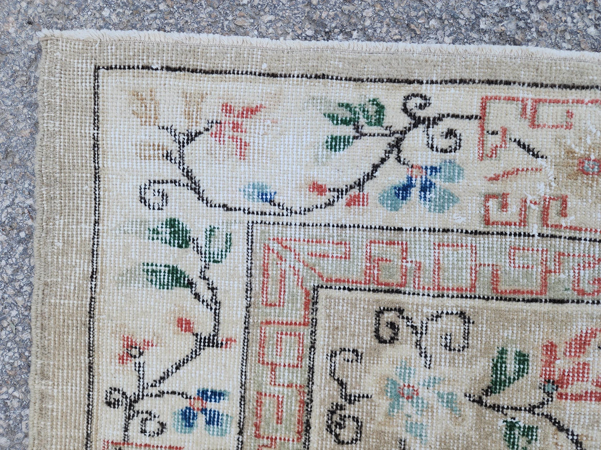 Turkish Area Rug 7x10, Living Room Boho Decor, Rustic Hand Made Wool