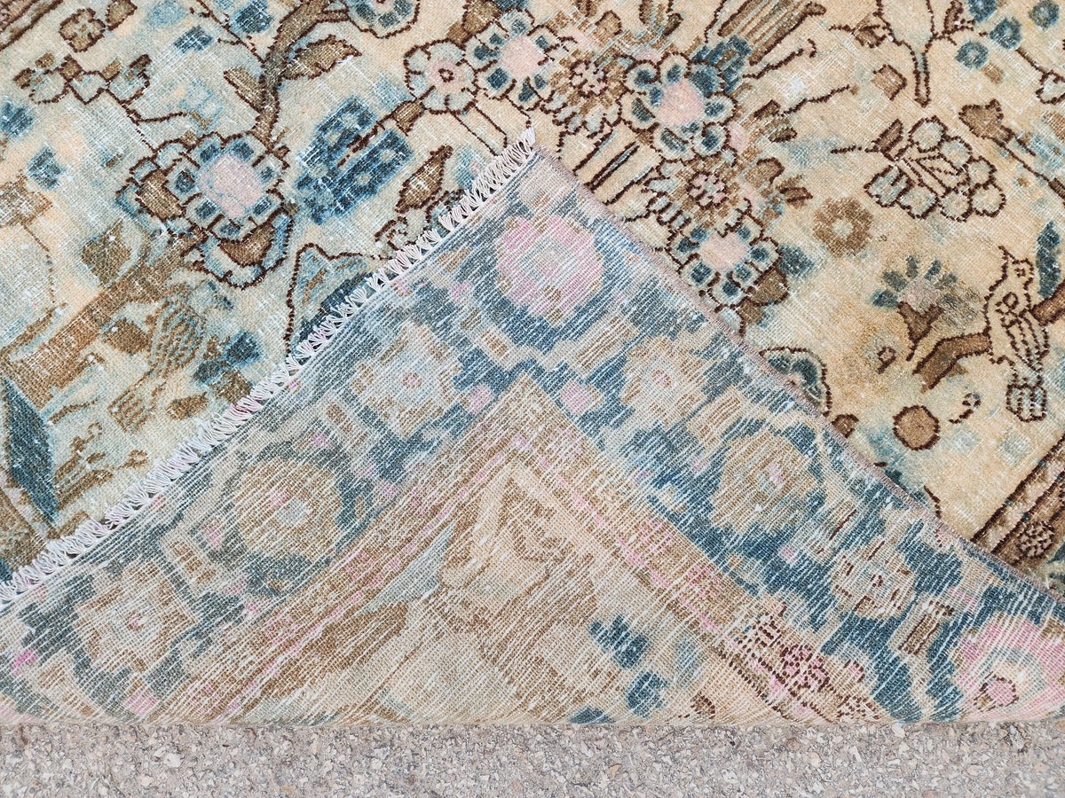 Hand Knotted Wool Turkish Rug 4x6: Oushak Rustic Decor