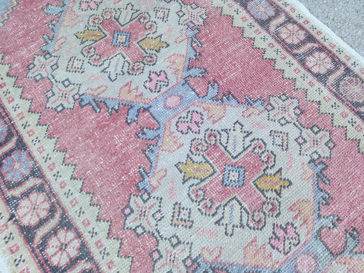 3x9 Kitchen Runner, Turkish Hand Woven Wool Rug, Eco Friendly, Farmhouse Decor
