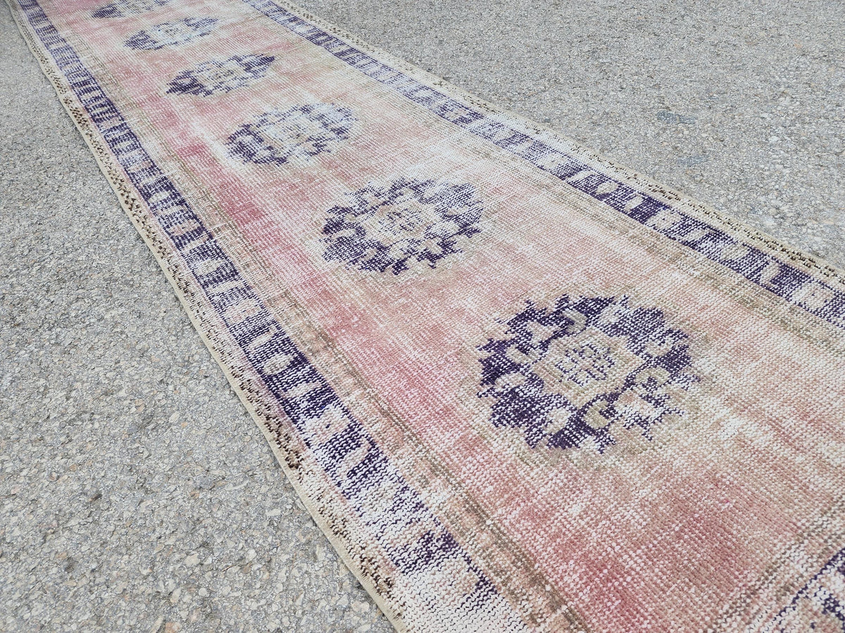 2x10 Hand Made Runner Rug, Turkish Oushak Carpet, Hallway Boho Decor