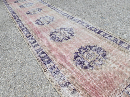 2x10 Hand Made Runner Rug, Turkish Oushak Carpet, Hallway Boho Decor