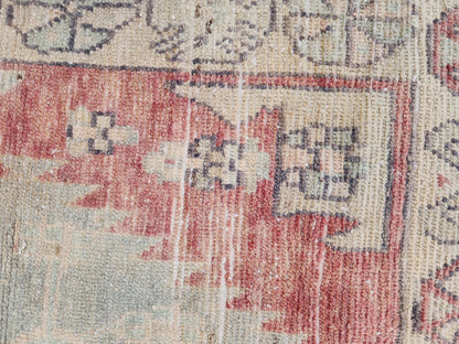 3x8 Vintage Anatolian Rug, Turkish Boho Hand Made Carpet, Hallway Runner
