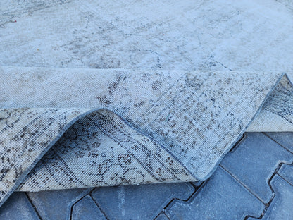 5x9 Hand Knotted Oushak Rug: Green & Beige Turkish Decor