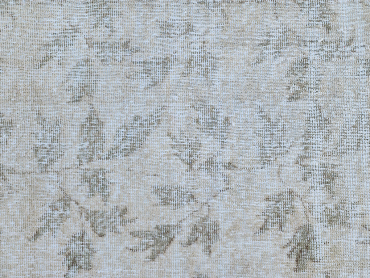 Handwoven Turkish Oushak Rug 3x7: Wool & Cotton Blend