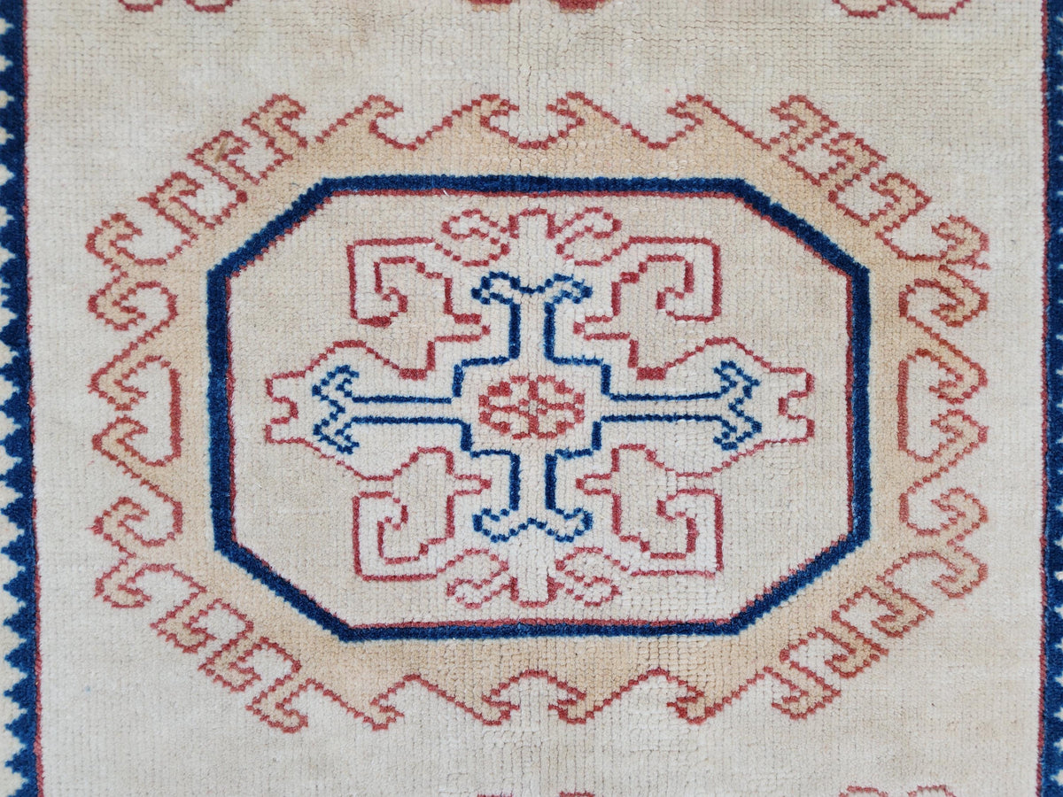 4x6 Hand Made Anatolian Rug,  Pink, Blue, Red Distressed Area Carpet, Farmhouse Decor