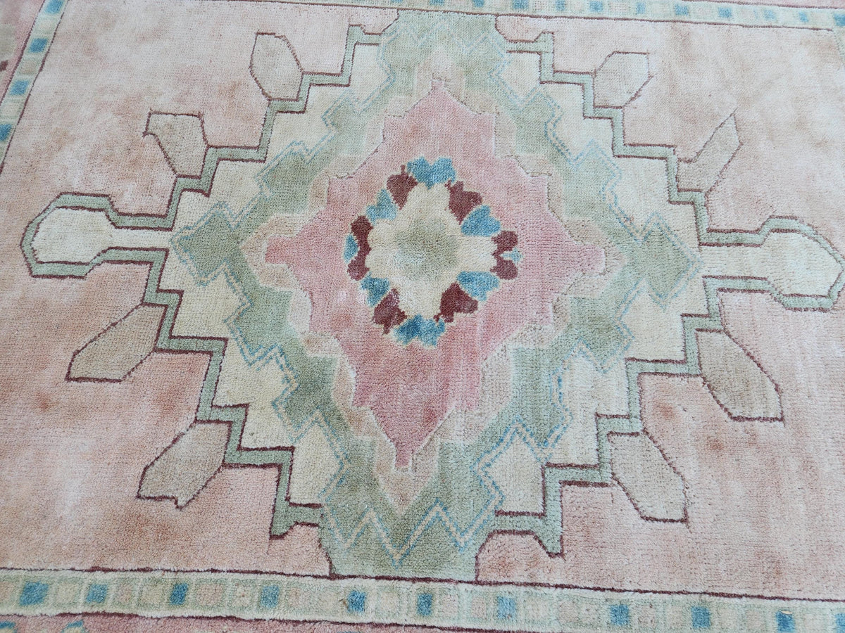 5x6 Anatolian Wool Rug, Turkish Neutral Hand Made Soft Carpet, Living Room Boho Decor