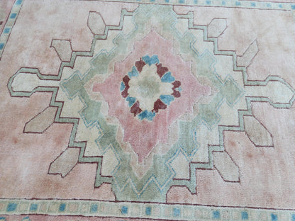5x6 Anatolian Wool Rug, Turkish Neutral Hand Made Soft Carpet, Living Room Boho Decor
