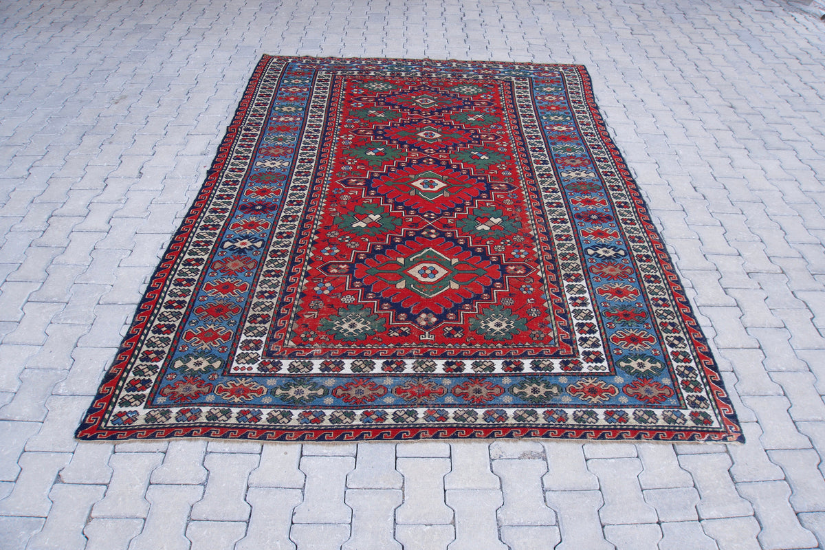 Vintage Kilim Rug 7x9: Hand Woven Oriental Design, Boho Oriental Soumak Carpet
