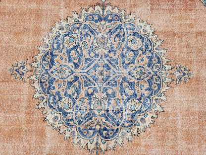 Oushak Area Rug 7x10, Hand Knotted Wool Turkish Carpet, Living Room Decor