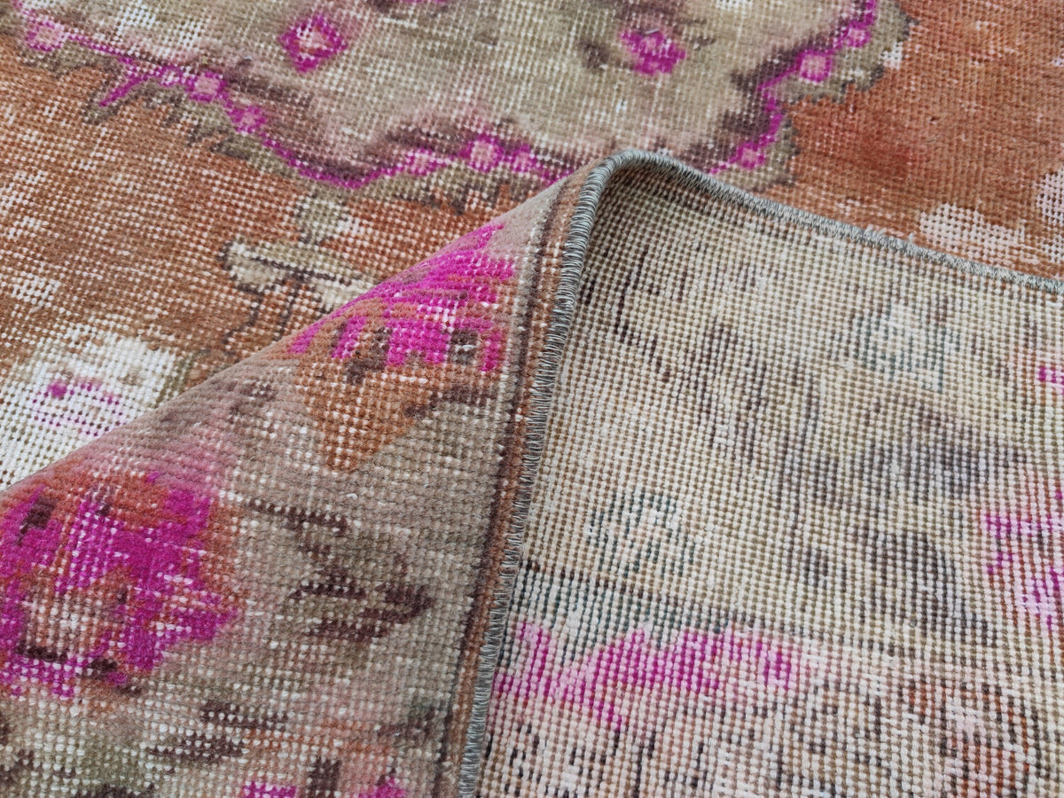 Handwoven Oushak Loom Rug 4x7: Turkish Bohemian Decor