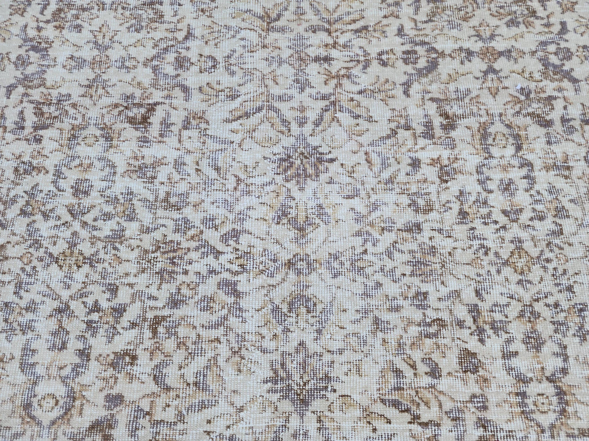 Hand Knotted Oushak Rug 6x9, Neutral Wool Home Decor, Beige Boho Decor