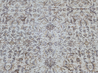 Hand Knotted Oushak Rug 6x9, Neutral Wool Home Decor, Beige Boho Decor