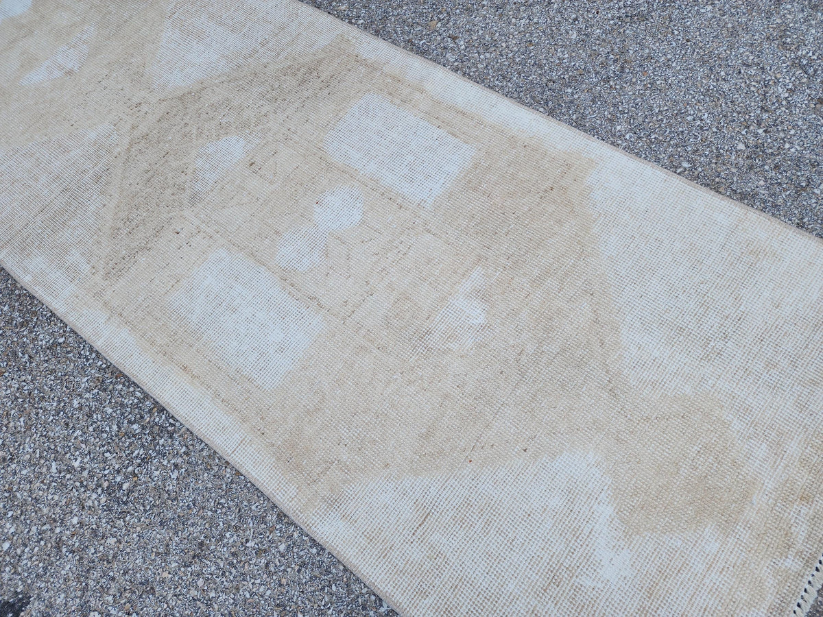 2x12 Muted Oushak Turkish Runner Rug: Boho Hallway Decor