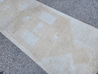 2x12 Muted Oushak Turkish Runner Rug: Boho Hallway Decor