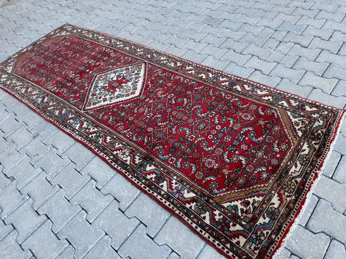 Handmade Oriental Runner Rug: Rustic Kitchen Hallway Decor (3x9)