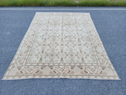 9x12 Neutral Area Rug, Soft Green Wool, Bohemian Living Room Decor