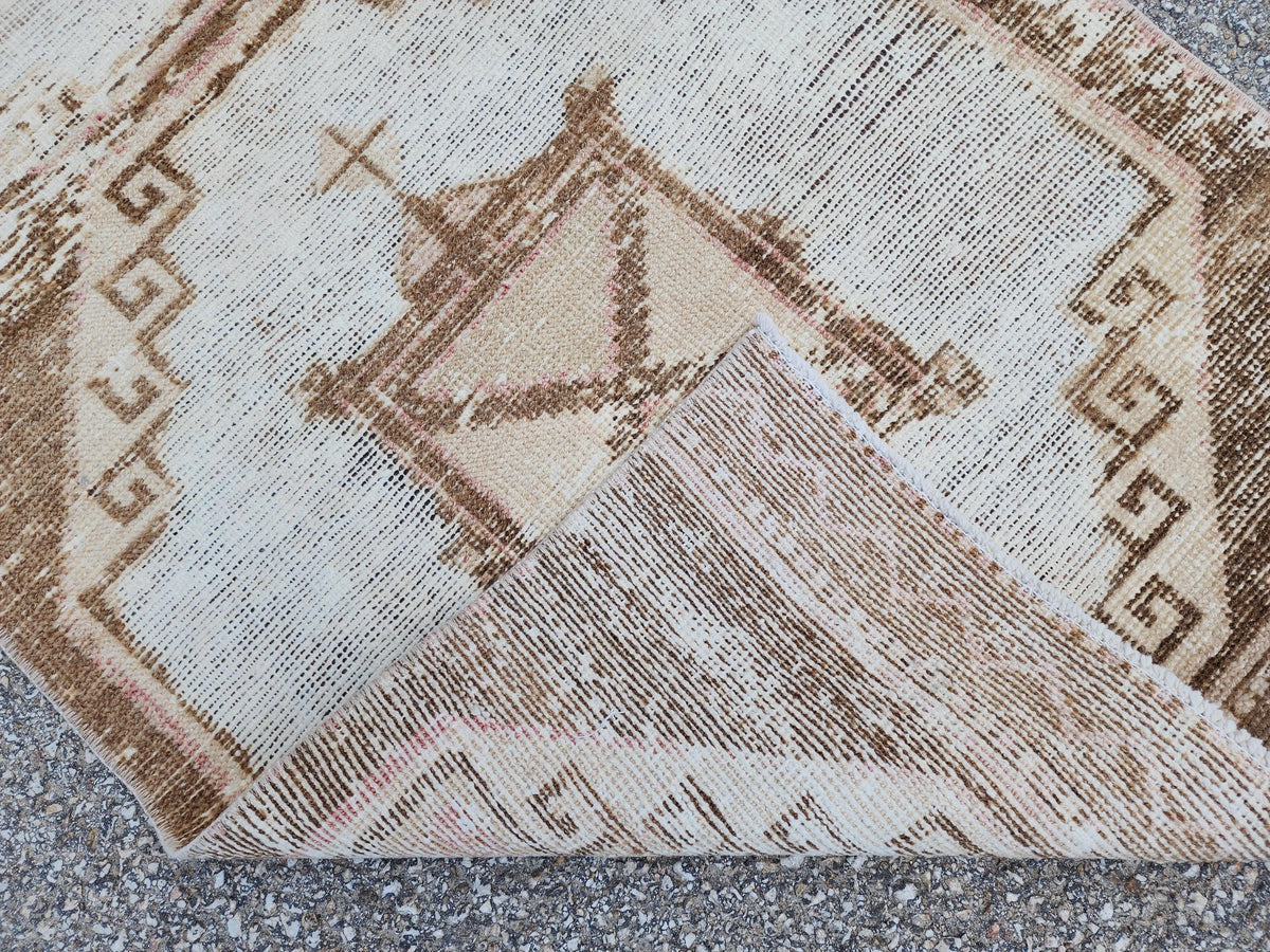 2x11 Turkish Oushak Wool Runner Rug: Bohemian Farmhouse Hallway Decor