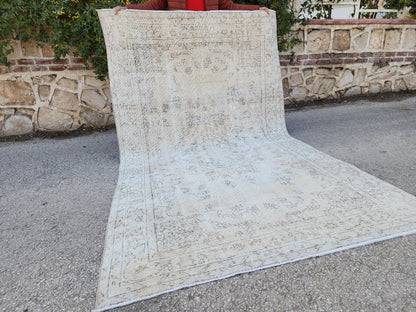 Oushak Rug 5x9: Turkish Wool Bohemian Design, Rustic Farmhouse Decor