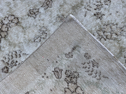 Handwoven Turkish Oushak Rug 4x7: Wool & Cotton Vintage Design