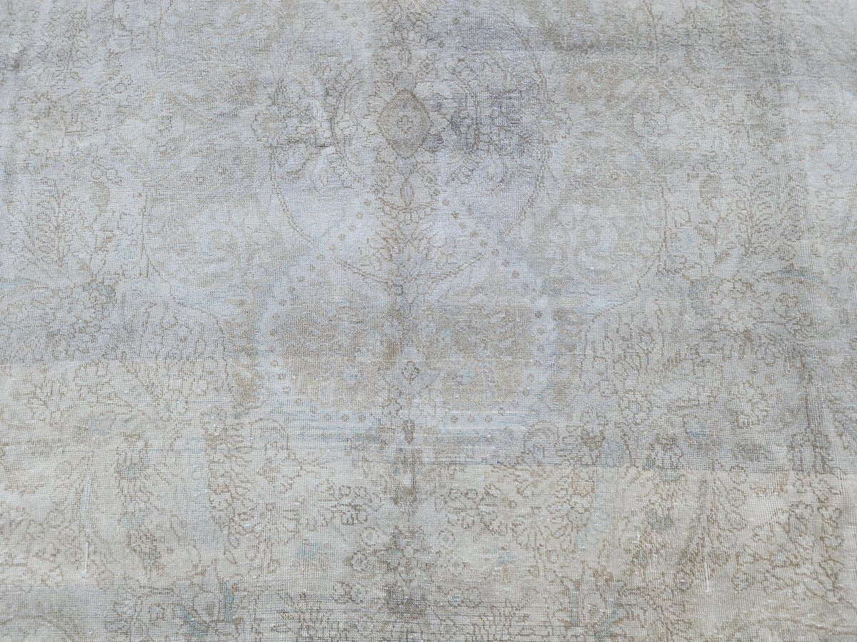 9x12 Muted Rug, Gray ad Beige Up Cycled Wool, Living Room Bohemian Decor