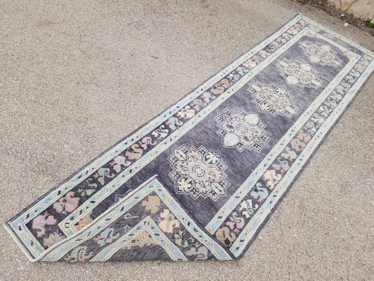 3x10 Runner Rug, Hand Knotted Up Cycled Wool, Kitchen Home Decor