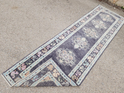 3x10 Runner Rug, Hand Knotted Up Cycled Wool, Kitchen Home Decor