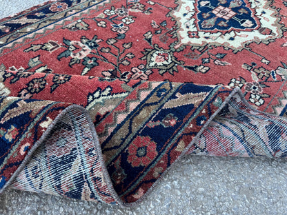 Antique Wool Runner Rug 3x10: Hand Knotted, Rustic Hallway Decor