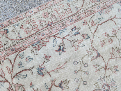 Handwoven Oushak Wool Rug 5×8 Neutral Beige Turkish Area Rug