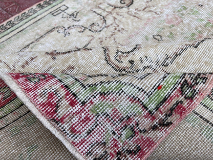 Handwoven Turkish Oushak Rug 4x6: Wool & Cotton Blend