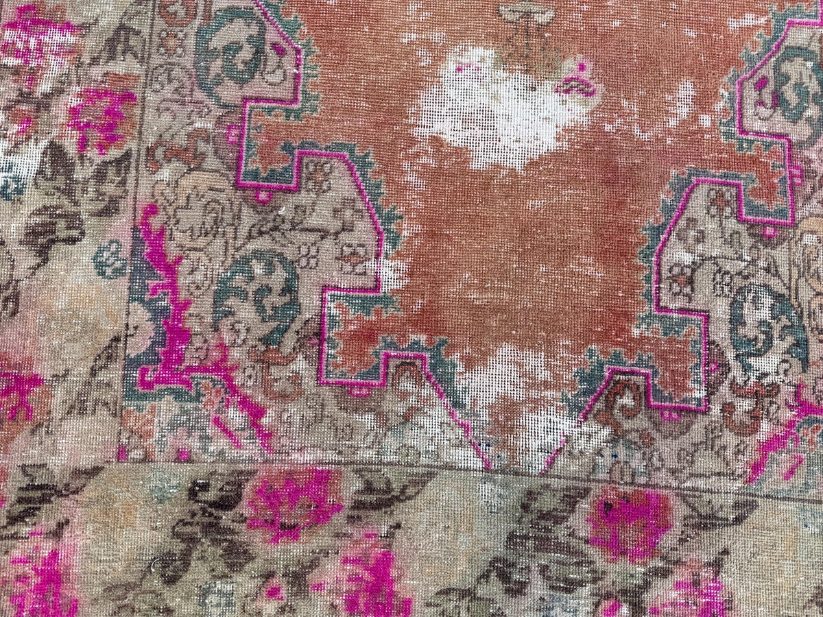 4x7 Handwoven Turkish Oushak Wool Rug: Boho Farmhouse Decor