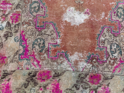 4x7 Handwoven Turkish Oushak Wool Rug: Boho Farmhouse Decor