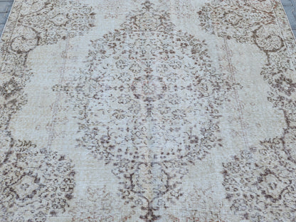 Dining Room Rug 6x10, Turkish Hand Knotted Carpet, Living Room Boho Decor