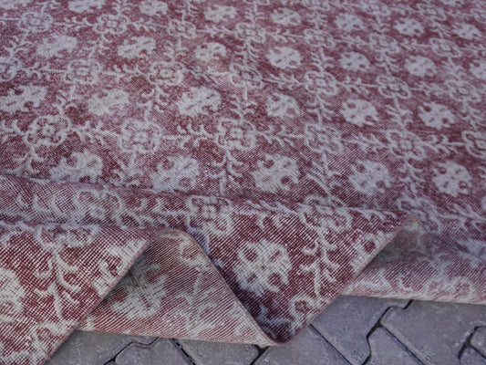 7x10 Vintage Rug: Handwoven Wool Oriental Rug, Rustic Home Decor