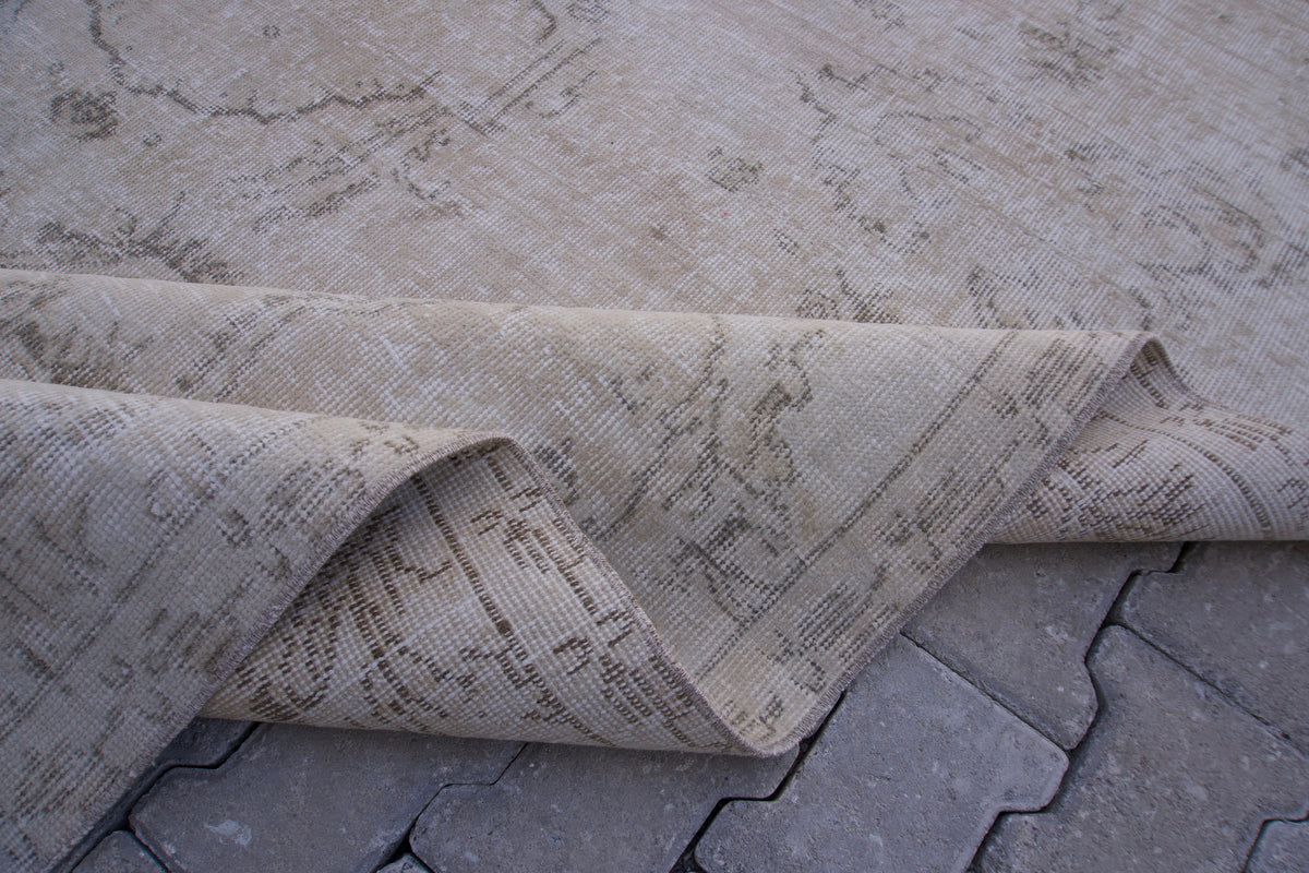 Hand Woven Rug 7x10, Neutral Wool, Farmhouse Decor