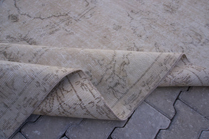 Hand Woven Rug 7x10, Neutral Wool, Farmhouse Decor