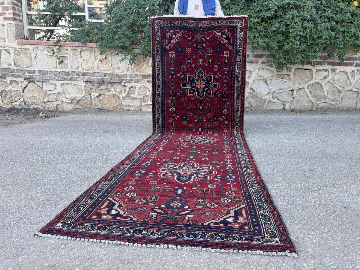 Hand Knotted Rustic 3x9: Persian Antique Red, Home Decor
