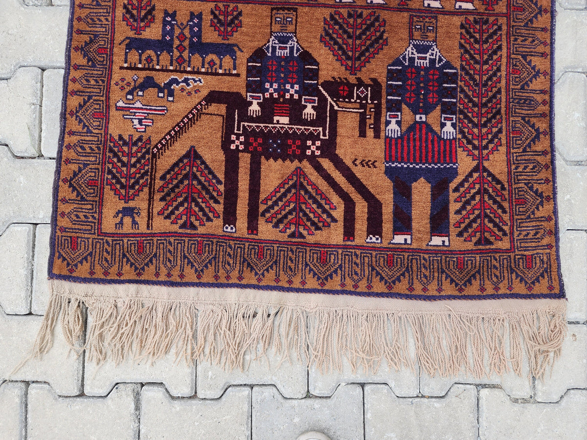 3x5 Tribal Wool Rug: Traditional Oriental Decor