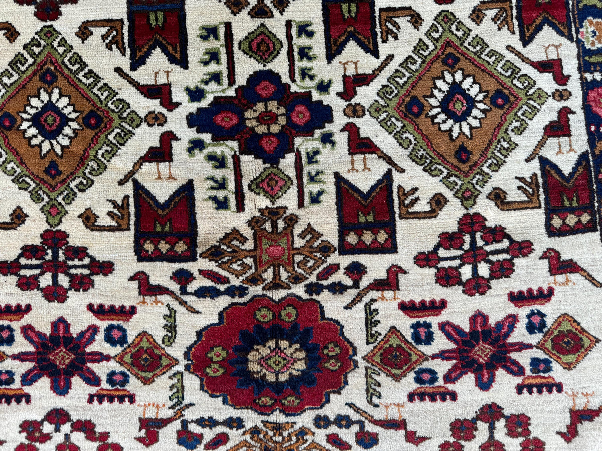 5x8 Antique Turkish Wool Rug: Handcrafted Boho Area Rug
