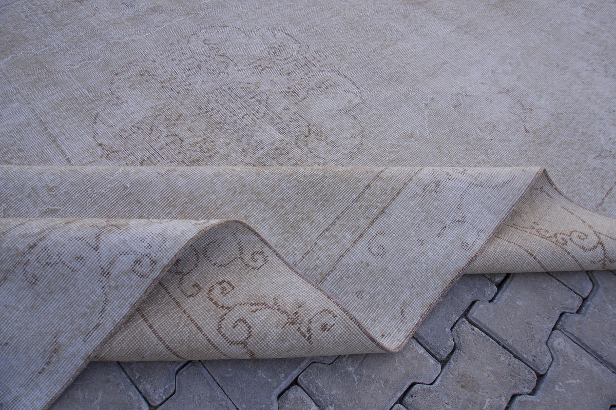 6x10 Turkish Neutral Rug: Beige Wool Oriental Rug, Living Room Hand Knotted Carpet
