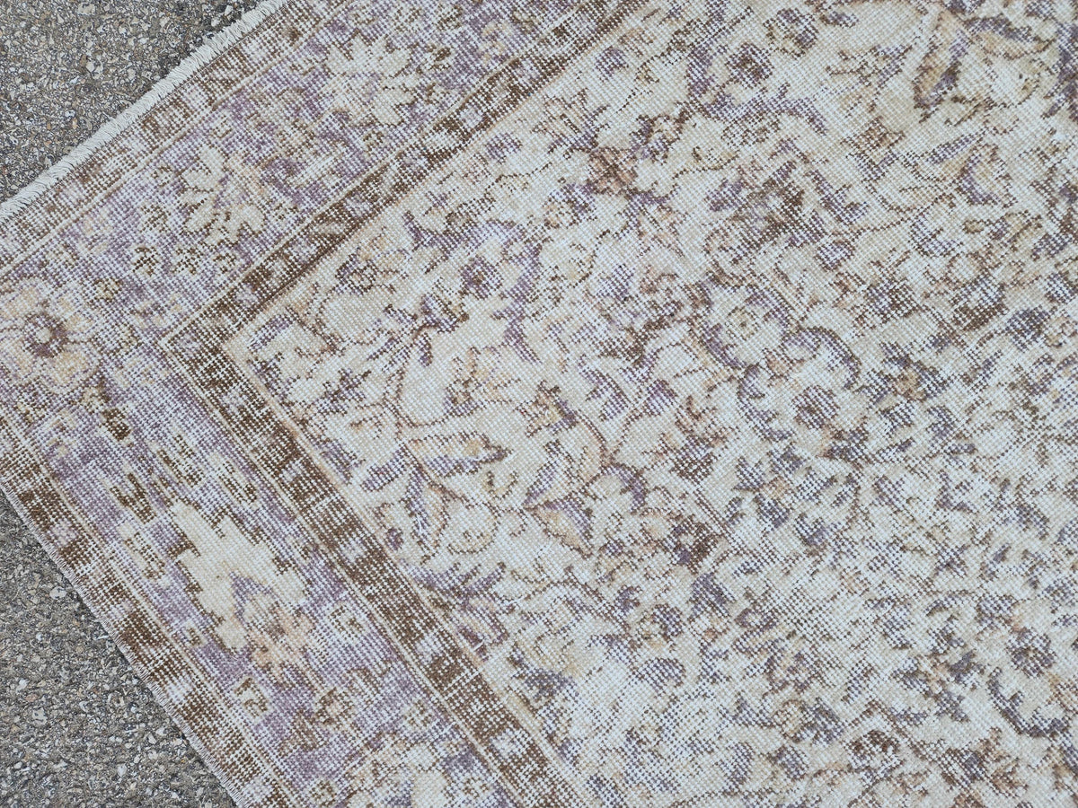 Hand Knotted Oushak Rug 6x9, Neutral Wool Home Decor, Beige Boho Decor