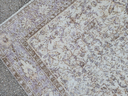 Hand Knotted Oushak Rug 6x9, Neutral Wool Home Decor, Beige Boho Decor